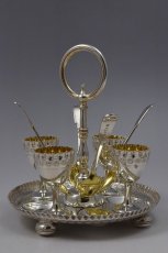 画像1: ヴィクトリアン 中期ー後期　シルバープレート　エッグスタンド&スプーンセット (1)