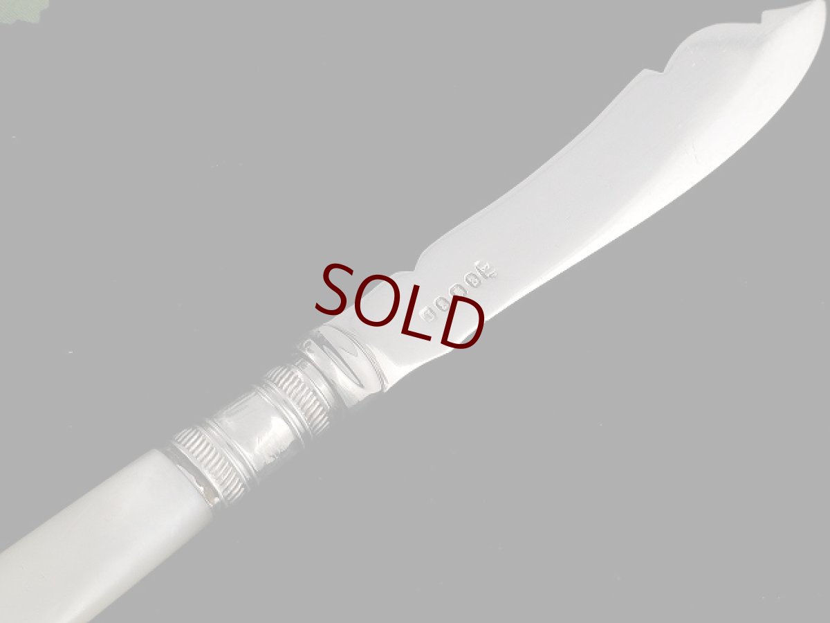 画像5: シルバープレート 白蝶貝ハンドル　バターナイフ (5)