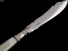 画像5: シルバープレート 白蝶貝ハンドル　バターナイフ (5)