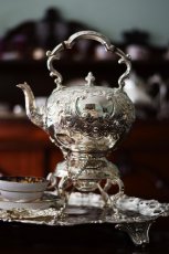 画像1: 特級品 ヴィクトリアン　ロココ Martin, Hall & Co. 、ティーケトル＆スタンド (1)