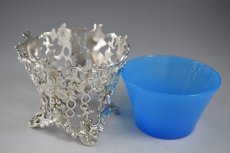 画像3: ヴィクトリアン シルバープレート　 カーストワーク　ミルクグラス　シュガーバスケット (3)