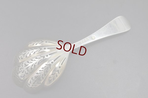 画像5: １８７２年純銀製（９２５）　金鍍金　シュガーシフタースプーン