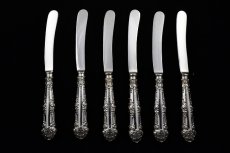 画像2: 純銀ハンドル（９２５）１９１９年　ロココ調　スコーンナイフ６本セット (2)