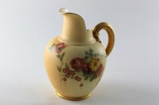 画像8: 1896年　ロイヤルウスター　ブラッシュアイボリー　赤・黄色　薔薇　花　中型　ミルクジャグ (8)