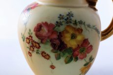 画像6: 1896年　ロイヤルウスター　ブラッシュアイボリー　赤・黄色　薔薇　花　中型　ミルクジャグ (6)