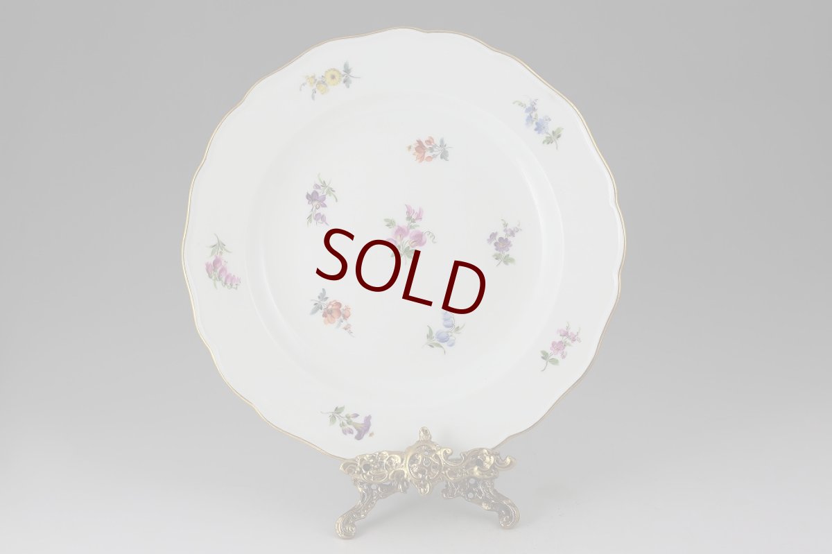 画像1: 1880年　マイセン　散らし小花　（スカッタードフラワー）　ディナープレート　5 (1)