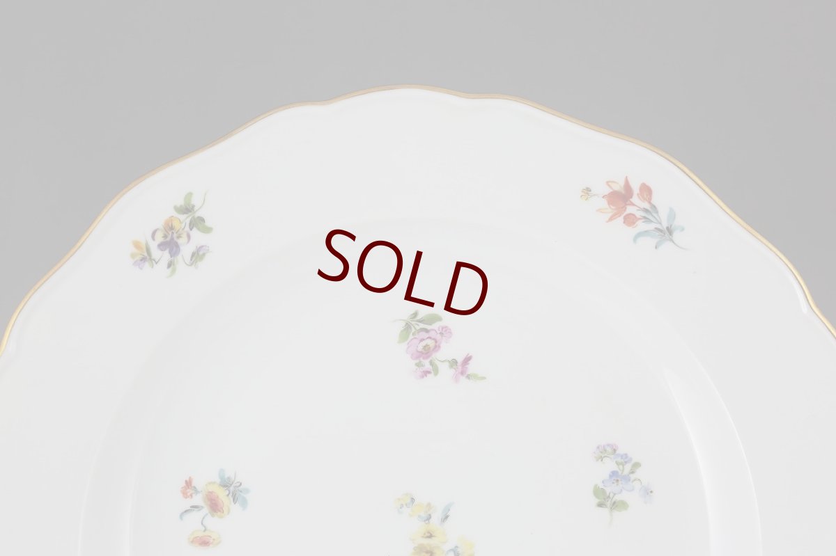 画像2: 1880年　マイセン　散らし小花　（スカッタードフラワー）　ディナープレート　2 (2)