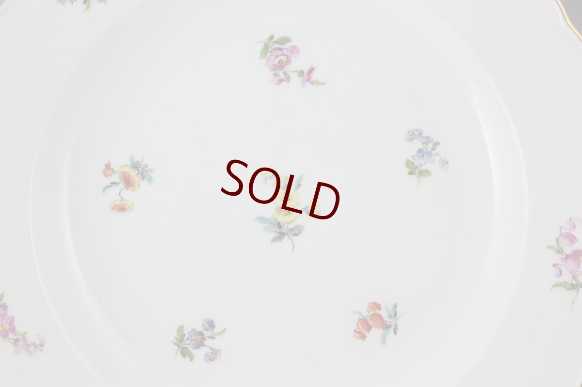 画像4: 1880年　マイセン　散らし小花　（スカッタードフラワー）　ディナープレート　2 (4)