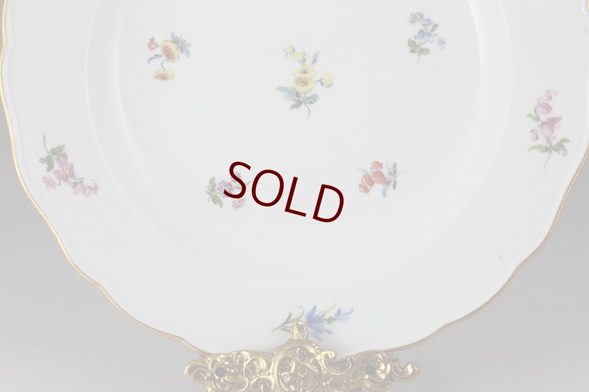 画像3: 1880年　マイセン　散らし小花　（スカッタードフラワー）　ディナープレート　2 (3)