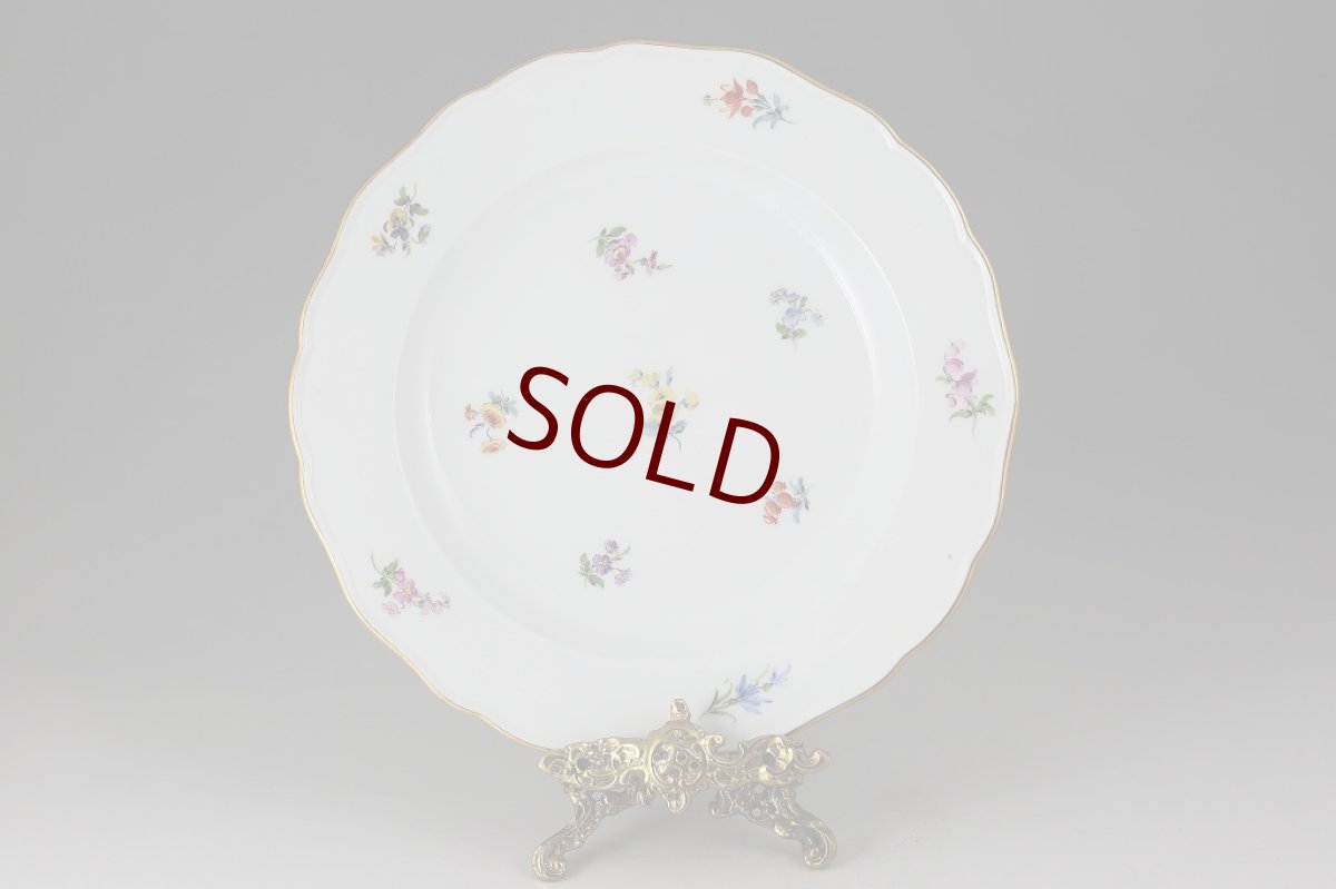 画像1: 1880年　マイセン　散らし小花　（スカッタードフラワー）　ディナープレート　2 (1)