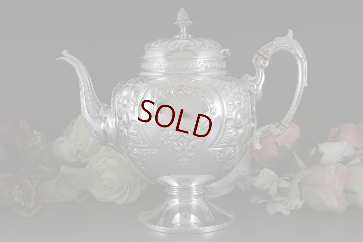 画像2: ヴィクトリアン シルバープレート ネオクラシカル/ロココスタイル　ティーセット (2)