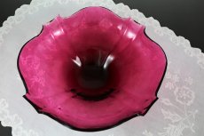 画像8: 純銀製（925）1906年　透かし細工　クランベリーグラス　フルーツボウル (8)