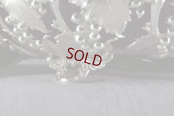 画像6: ヴィクトリアン 葡萄の透かし細工 クランベリーグラス　バスケット