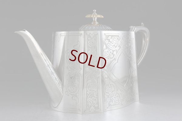 画像6: ヴィクトリアン　手彫り彫刻　シェイプドオーバル　ティーポット