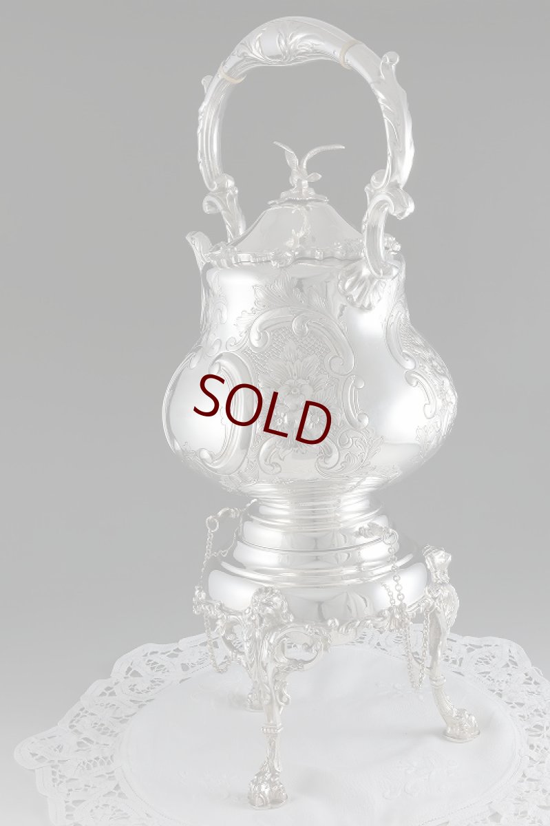 画像2: 特級品　１８８７年　Mappin & Webb マッピン&ウェッブ　ティーケトル&スタンド (2)