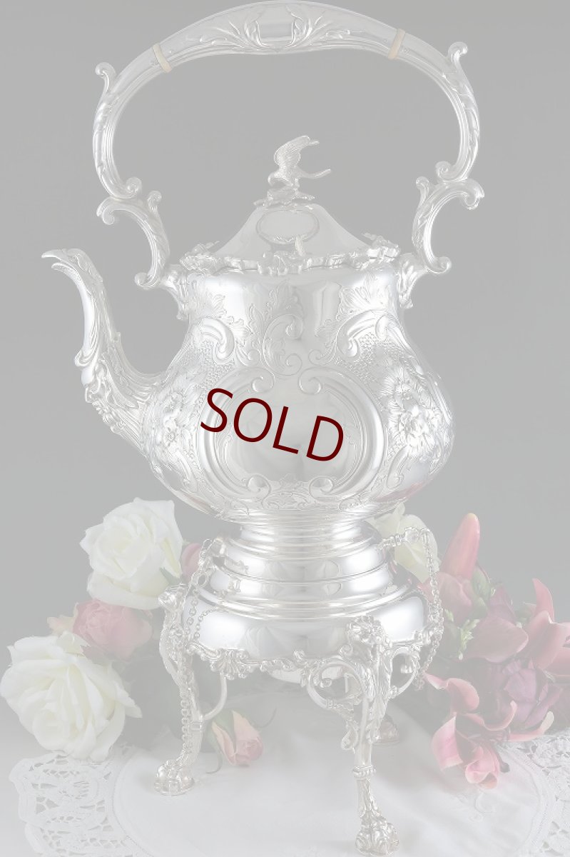 画像1: 特級品　１８８７年　Mappin & Webb マッピン&ウェッブ　ティーケトル&スタンド (1)