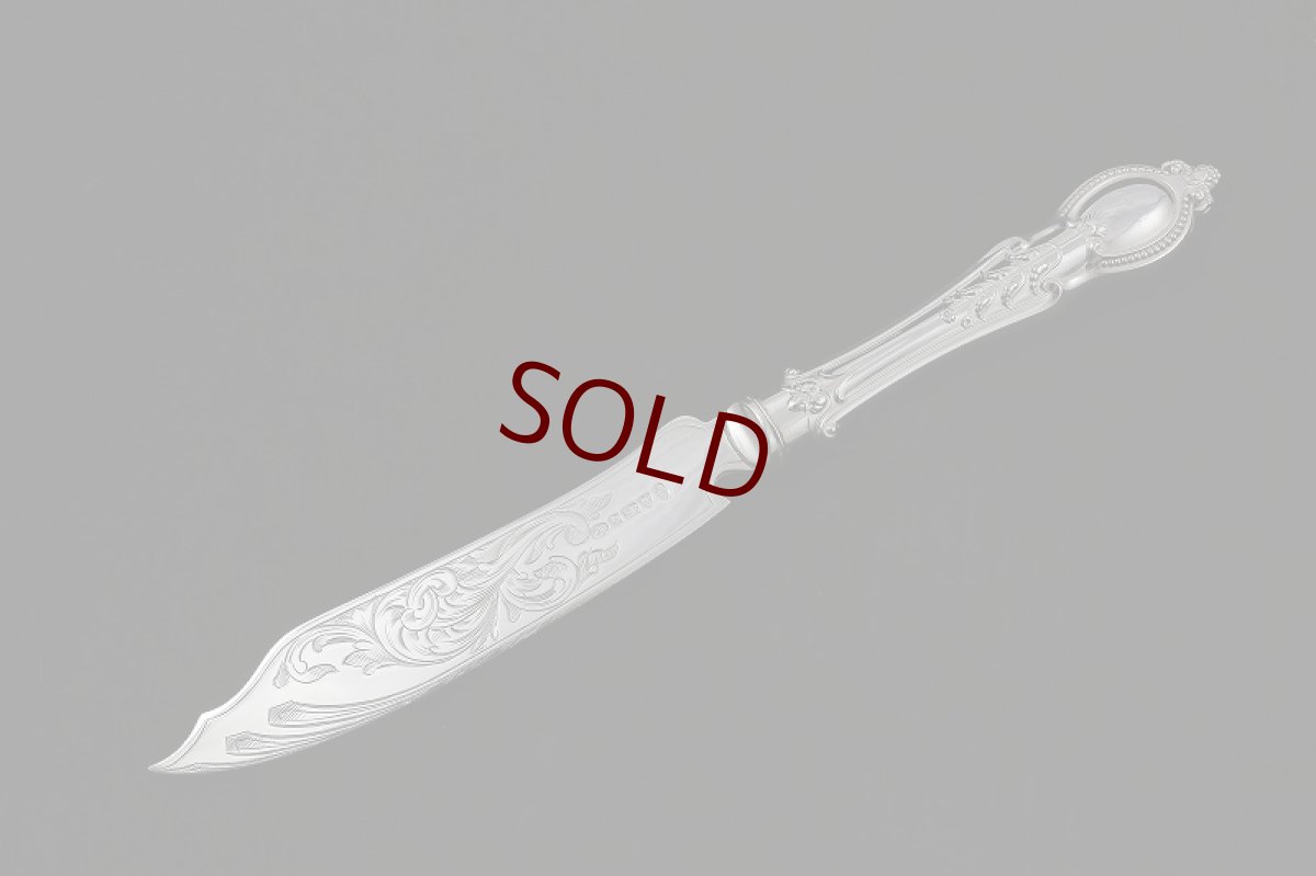 画像3: ヴィクトリアン　手彫りスクロール　ケーキサービングナイフ&フォーク (3)