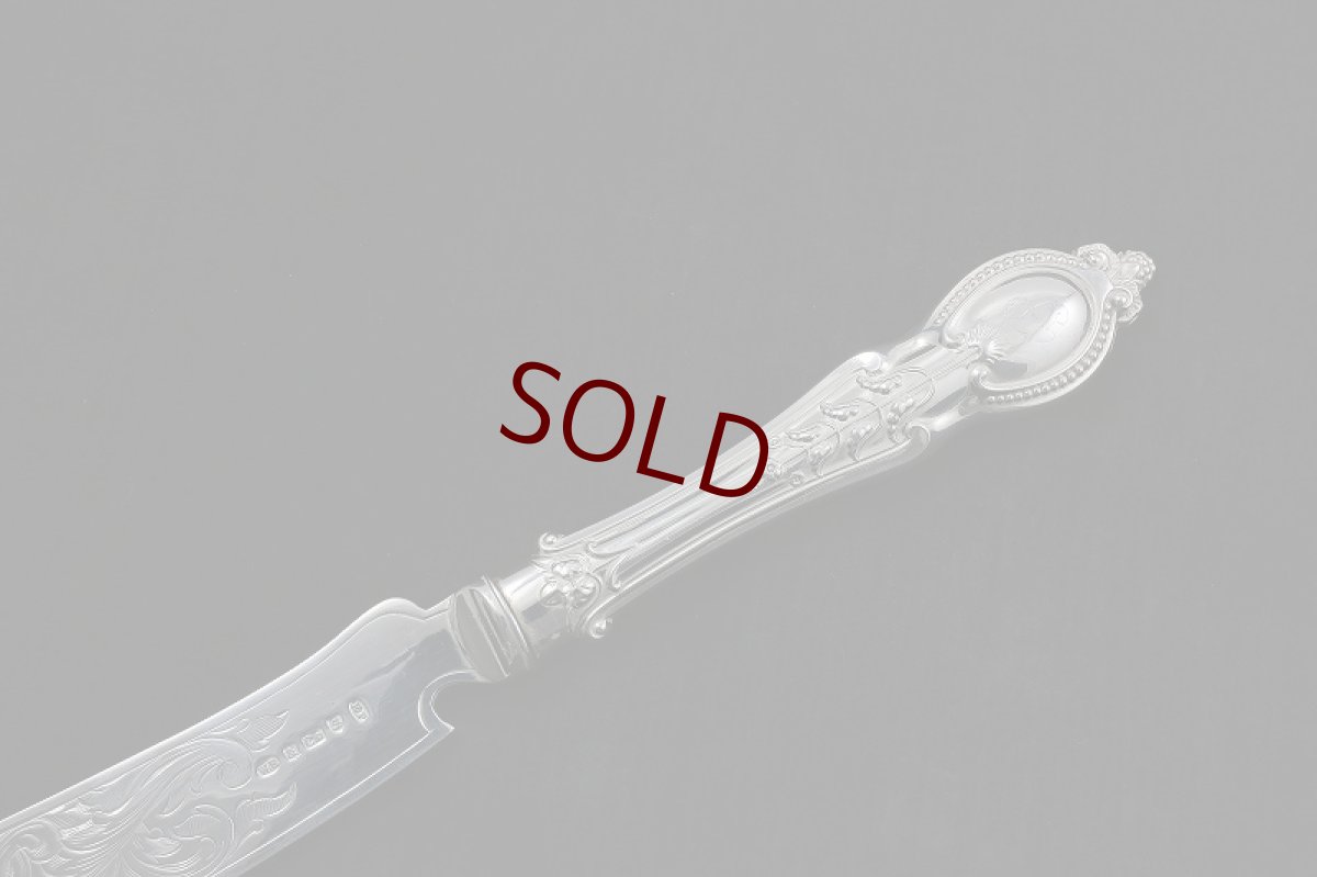 画像5: ヴィクトリアン　手彫りスクロール　ケーキサービングナイフ&フォーク (5)