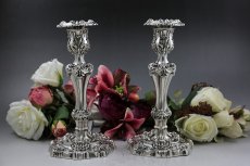 画像1: 特級　純銀製（925）1823年　ロココ　キャンドルスタンド　2組セット (1)