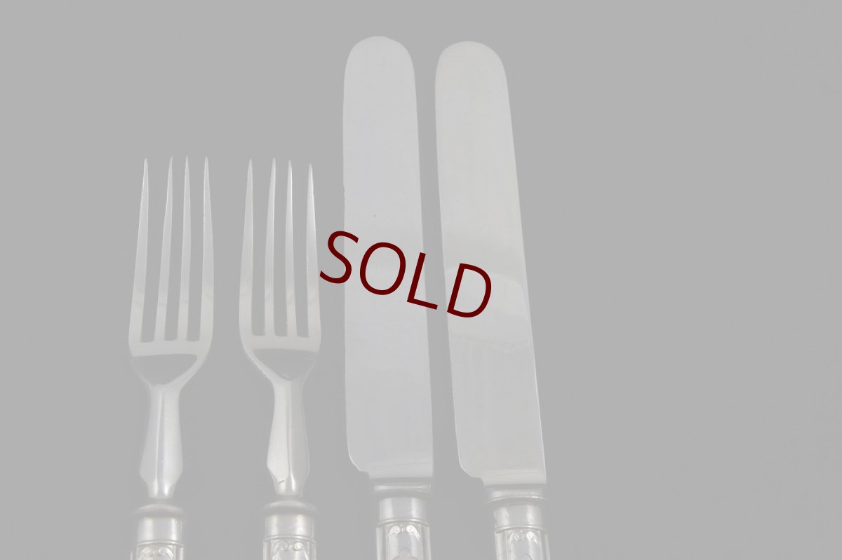 画像2: 1900年前後　アーツ&クラフツ　デザイン　デザートカトラリー2組セット　5 (2)