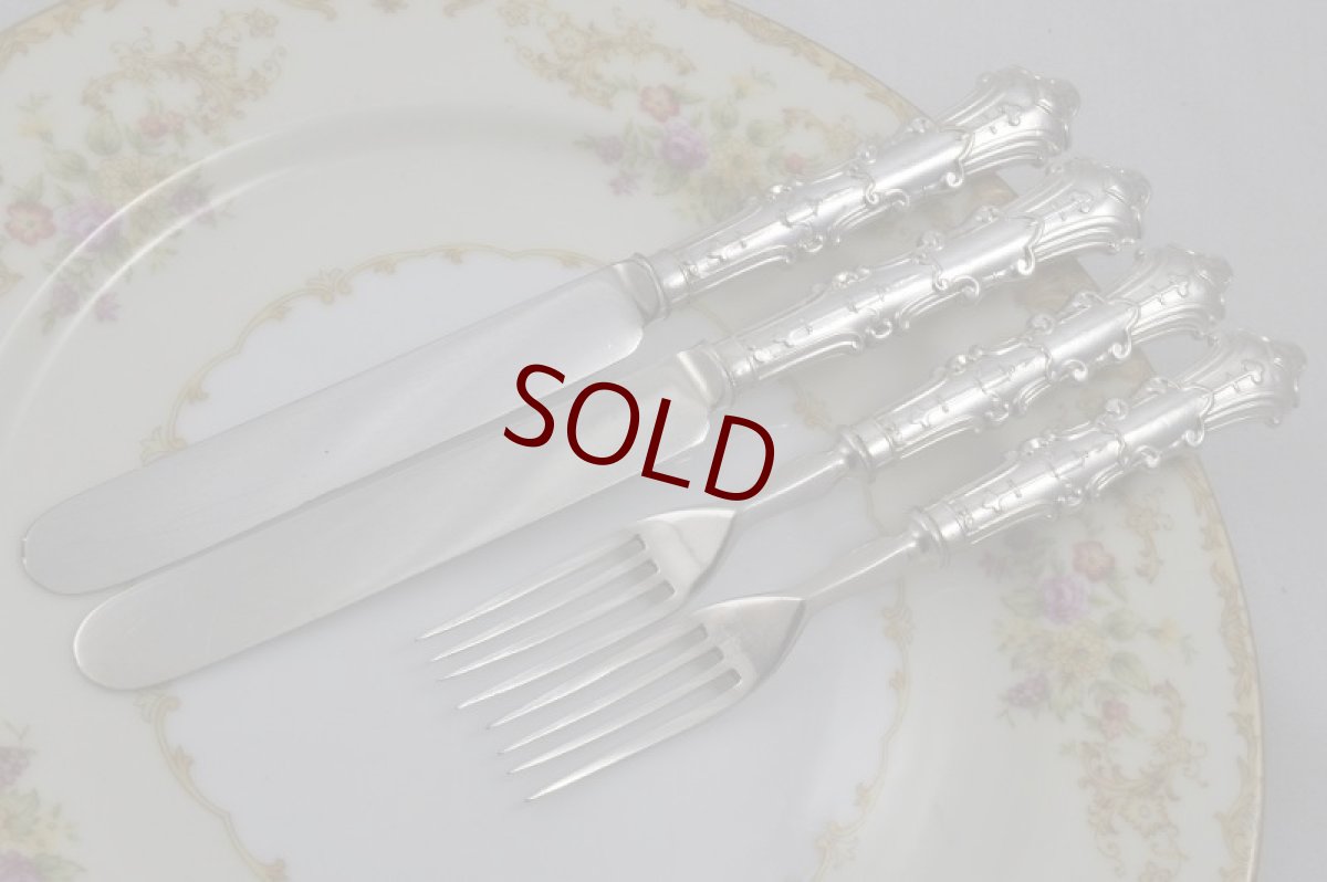 画像4: 1900年前後　アーツ&クラフツ　デザイン　デザートカトラリー2組セット　5 (4)