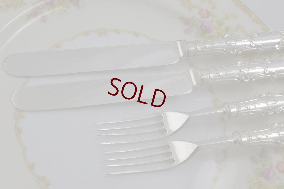 画像6: 1900年前後　アーツ&クラフツ　デザイン　デザートカトラリー2組セット　5 (6)