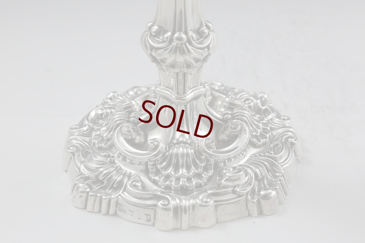 画像7: 特級　純銀製（925）1823年　ロココ　キャンドルスタンド　2組セット (7)