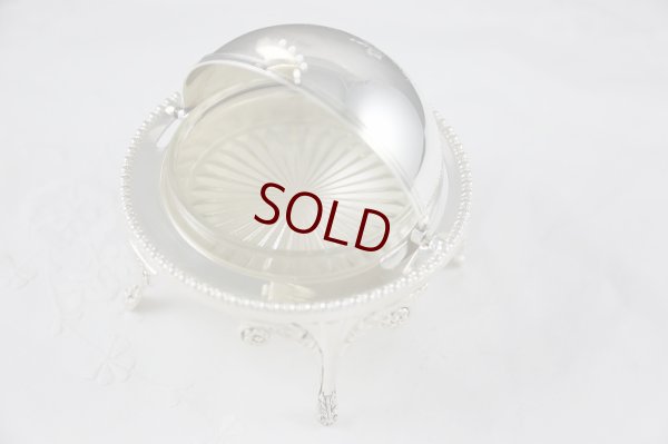 画像2: ヴィンテージ　シルバープレート　ドーム型　バターディッシュ