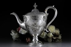 画像2: ヴィクトリアン シルバープレート ネオクラシカル/薔薇とお花のガーランド　ティーセット  (2)