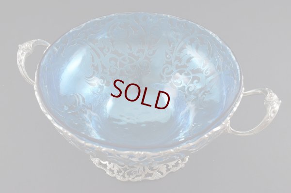 画像5: 特級　純銀製（925）609g 1907年　透かし細工　ターコイズグラス　フルーツボウル