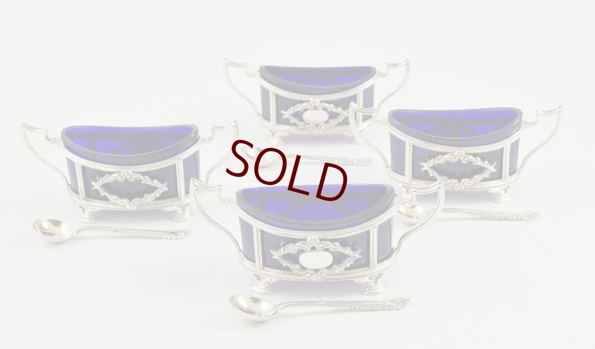 画像2: 純銀（925）1912年 　優美　ソルト　4点セット (2)