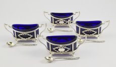 画像2: 純銀（925）1912年 　優美　ソルト　4点セット (2)