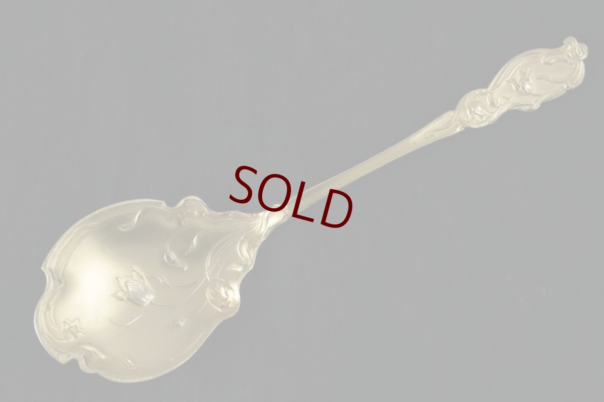 画像4: 純銀製（９５０）フランス　アールヌーボー ヴェルメイユ　ジャムスプーンセット (4)