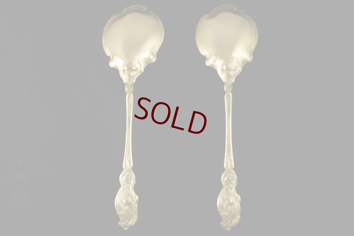 画像3: 純銀製（９５０）フランス　アールヌーボー ヴェルメイユ　ジャムスプーンセット (3)