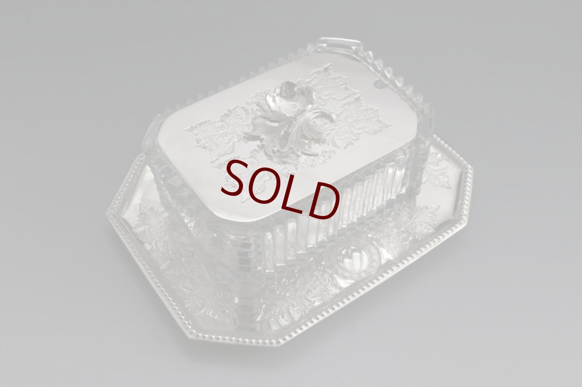 画像5: 1887年　ヴィクトリアン　クリスタルハンドカットグラス　お花の摘み　美装飾　バターディッシュ (5)