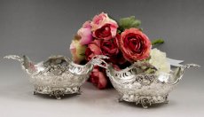 画像1: 純銀製（925）　ペア　透かし細工　ボンボンディッシュ (1)