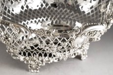 画像11: 純銀製（９２５）　特級　総透かし細工　リボンとバラのガーランド　装飾　バスケット (11)