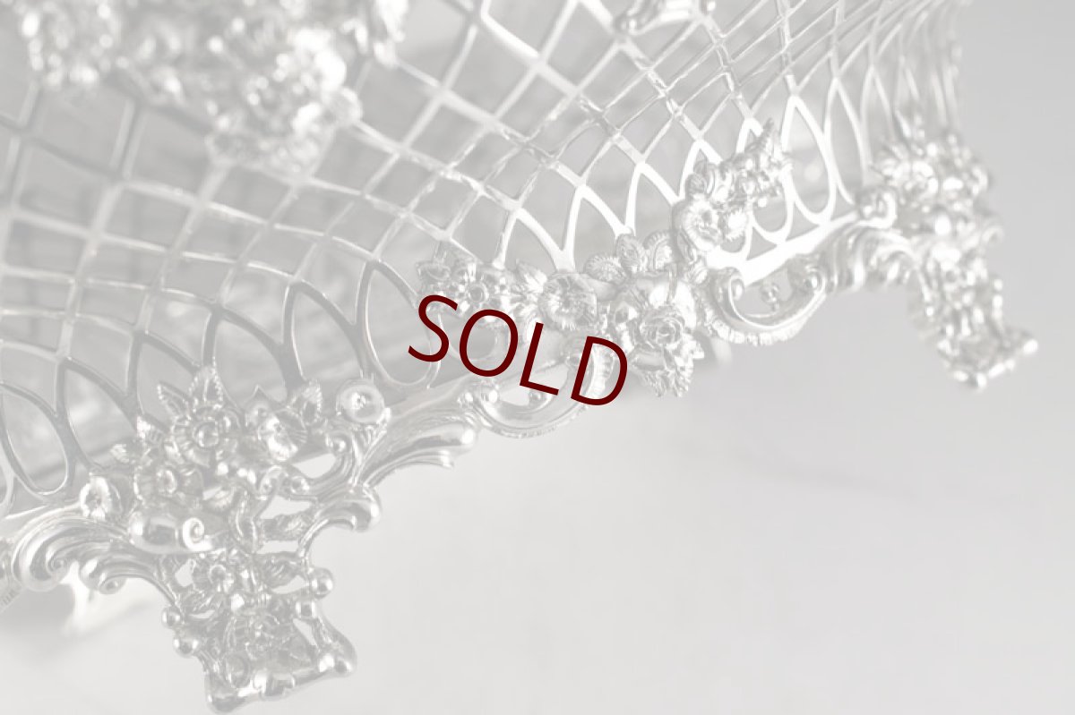 画像9: 純銀製（９２５）　特級　総透かし細工　リボンとバラのガーランド　装飾　バスケット (9)