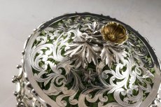 画像5: 純銀製（925）1839年　特級美品　総透かし細工　金鍍金お花の摘み　ディッシュ (5)