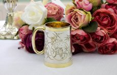 画像2: 純銀製（925）1880年　パーセルギルド　手彫り　ジャポニズム　クリスニングカップ (2)