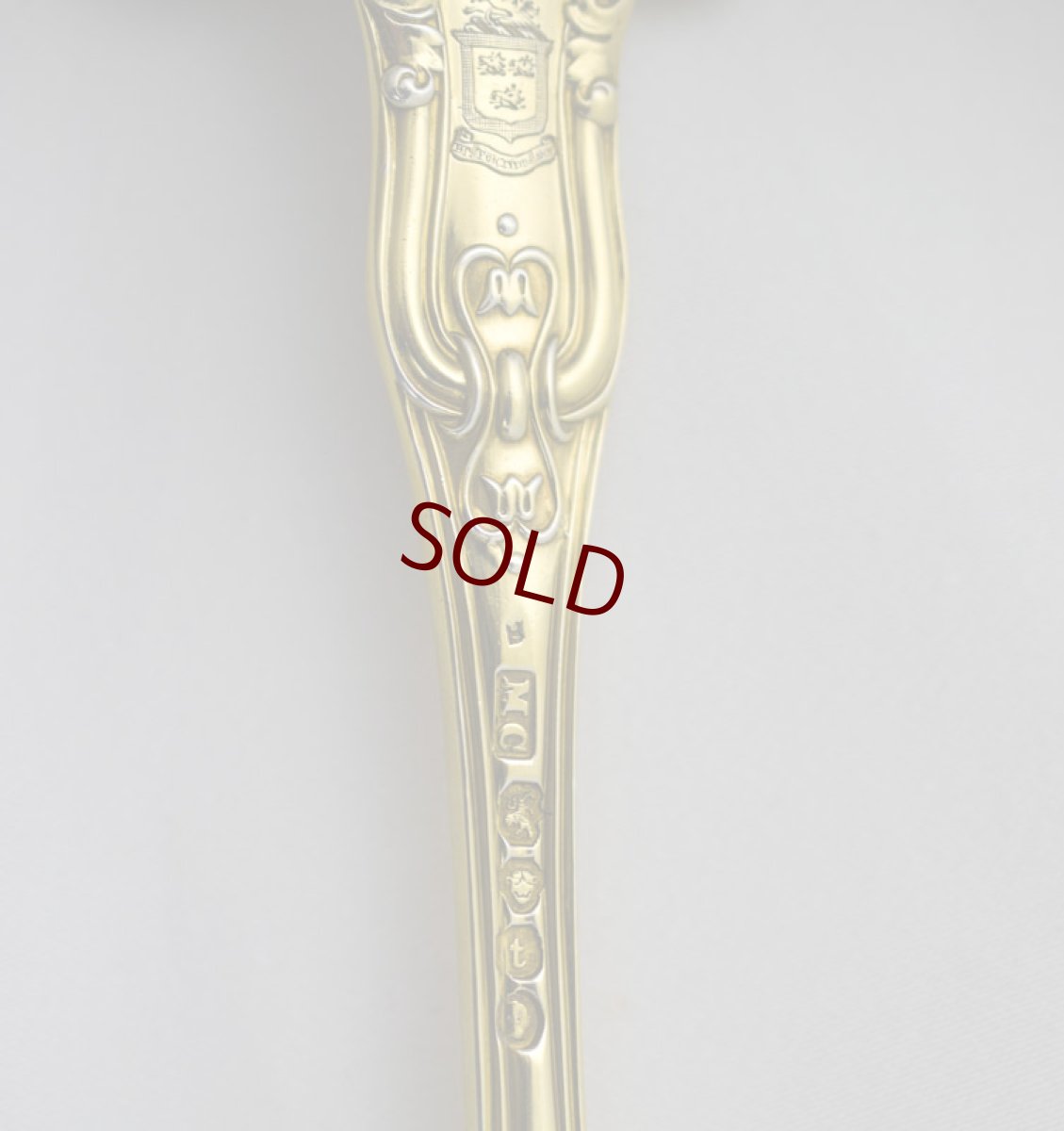 画像14: 純銀製（９２５）　総金鍍金　ジョージアン/ヴィクトリアン　デザートカトラリー６組セット (14)