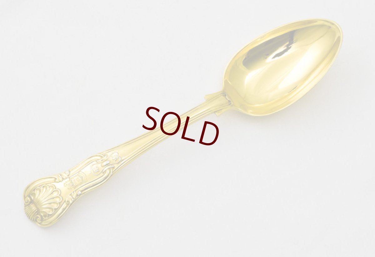 画像13: 純銀製（９２５）　総金鍍金　ジョージアン/ヴィクトリアン　デザートカトラリー６組セット (13)