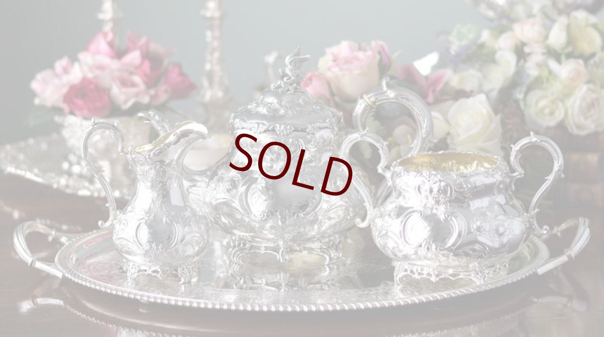 画像1: 純銀製（９２５）1854/6年　特級　Martin, Hall & Co.ヴィクトリアンロココ/ ルイスタイル　ティーセット (1)