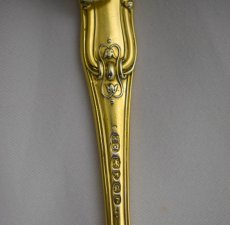 画像15: 純銀製（９２５）　総金鍍金　ジョージアン/ヴィクトリアン　デザートカトラリー６組セット (15)