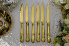 画像5: 純銀製（９２５）　総金鍍金　ジョージアン/ヴィクトリアン　デザートカトラリー６組セット (5)