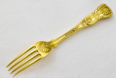 画像10: 純銀製（９２５）　総金鍍金　ジョージアン/ヴィクトリアン　デザートカトラリー６組セット (10)