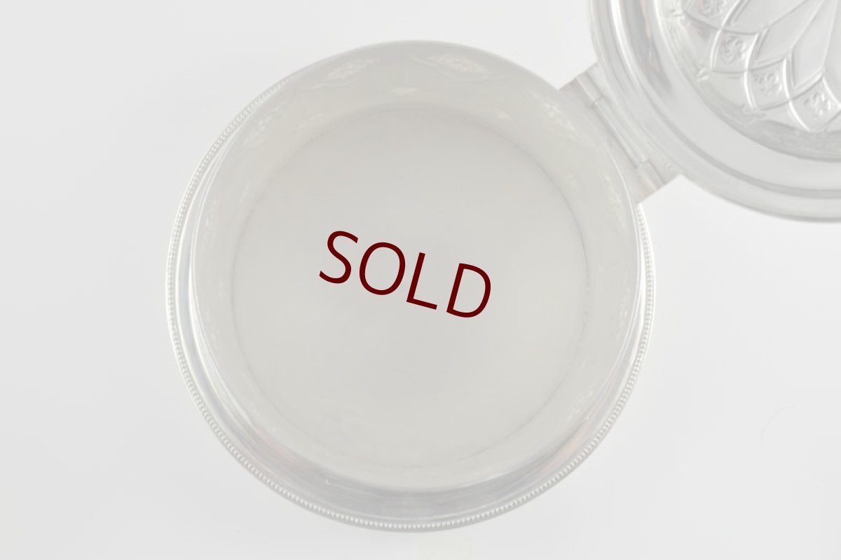 画像8: シルバープレート　ヴィクトリアン　薔薇のガーランド　ハンドチェイスド　ビスケットボックス (8)