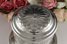 画像7: シルバープレート　ヴィクトリアン　薔薇のガーランド　ハンドチェイスド　ビスケットボックス (7)