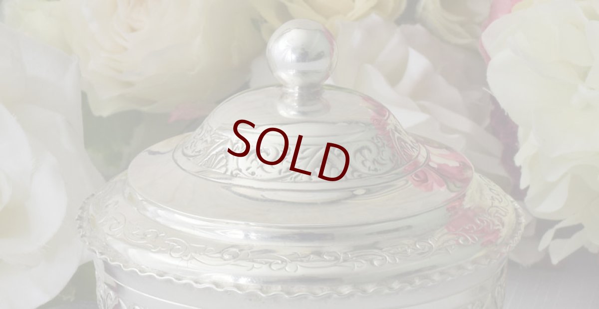 画像6: シルバープレート　1900年前後　お花とスクロールの打ち出し　ティーキャディー (6)