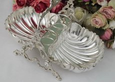 画像5: シルバープレート　シェル型　クリームジャグ、シュガーポット付き　ストロベリーディッシュ　 (5)